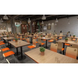 mobiliario-contract-silla amelie apilable acero inoxidable asiento laminado hpl color nogal 4